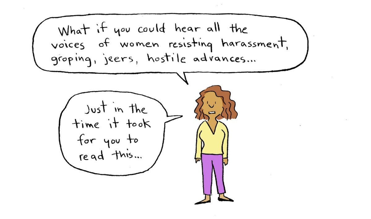 Street Harassment Cartoon: Deafening Voices | Stop Street Harassment