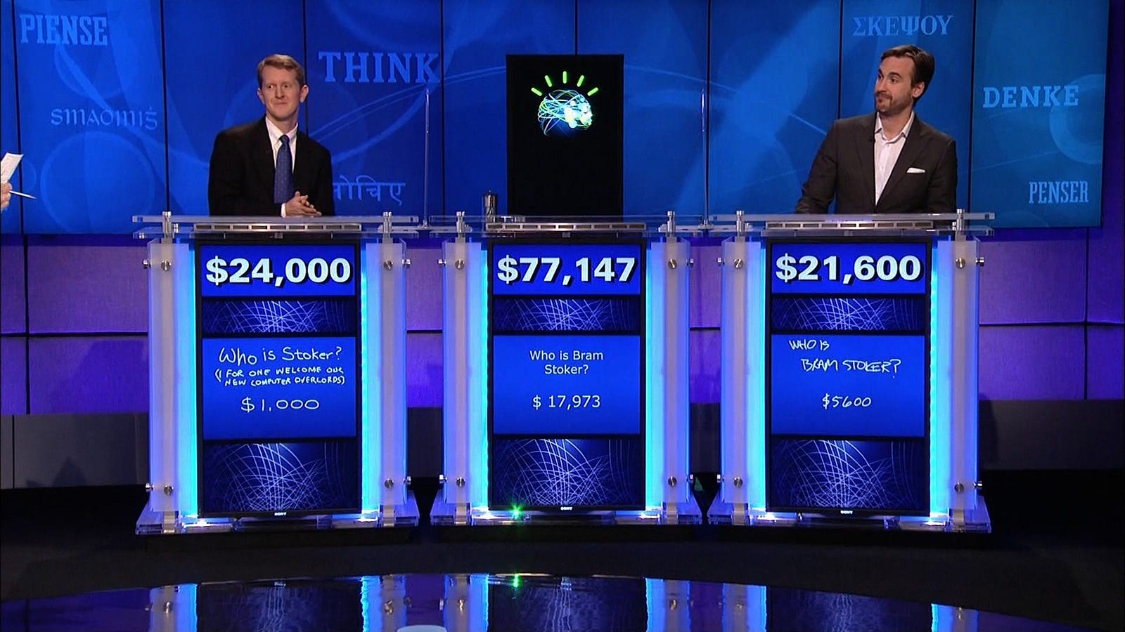 The Watson computer on the gameshow, Jeopardy. Credit: IBM