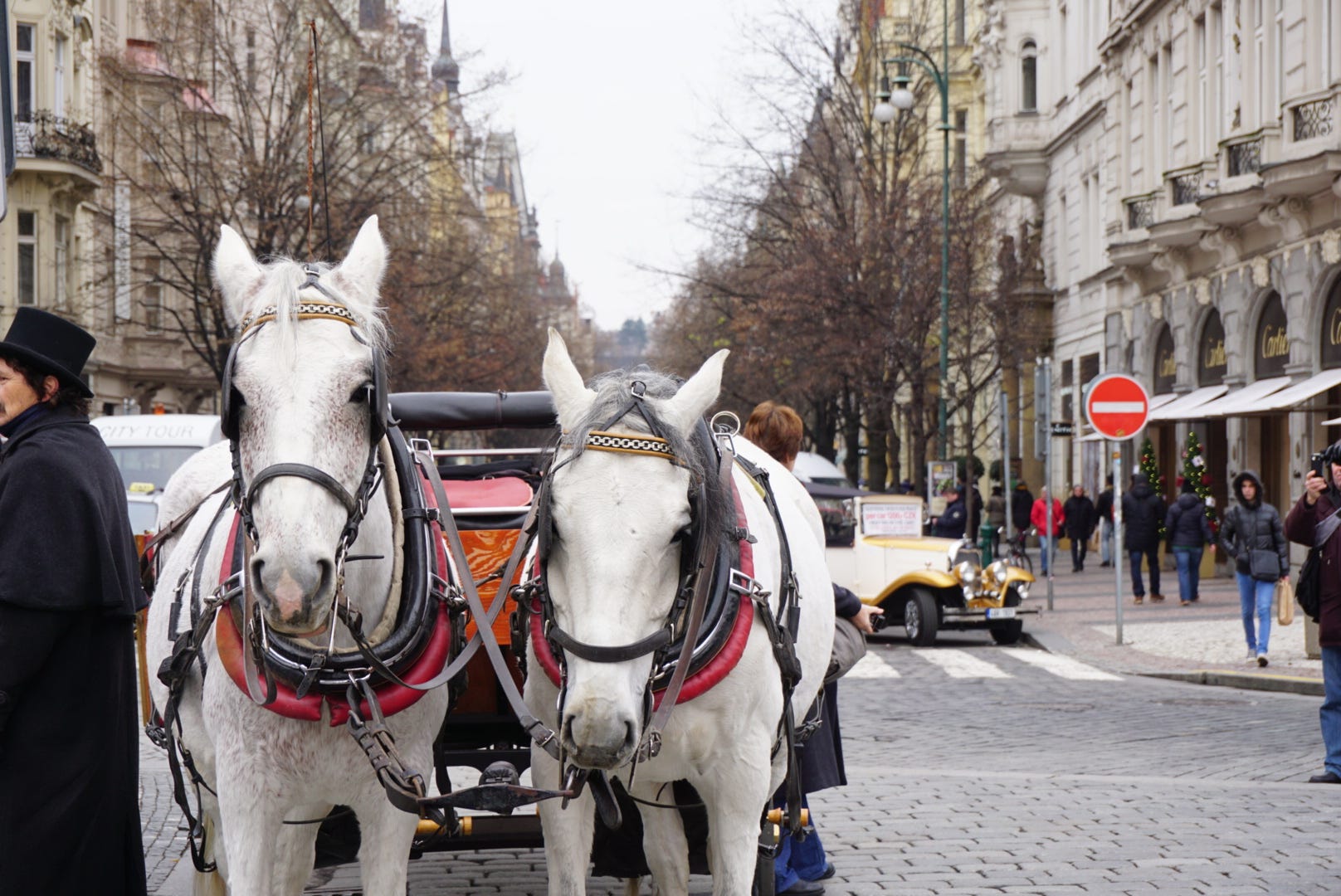 Horse carriages offering tourists a little bit of the old town nostalgia