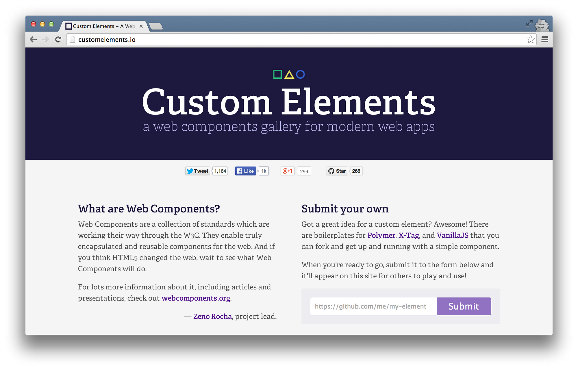 CustomElements.io Screenshot