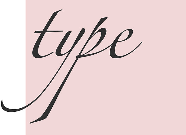 Слово type, выведенное рукописным шрифтом