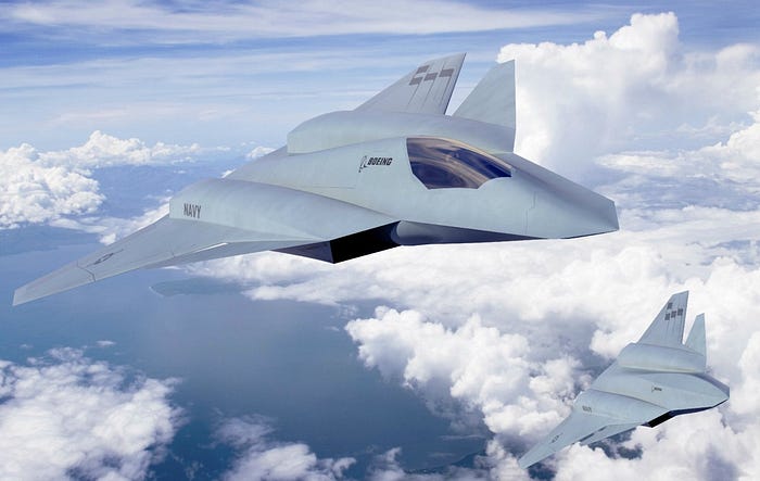Boeing’s concept for an F/A-XX sixth-generation fighter might look like. Boeing art