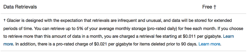 I ended up paying $150 for a single 60GB download from Amazon Glacier